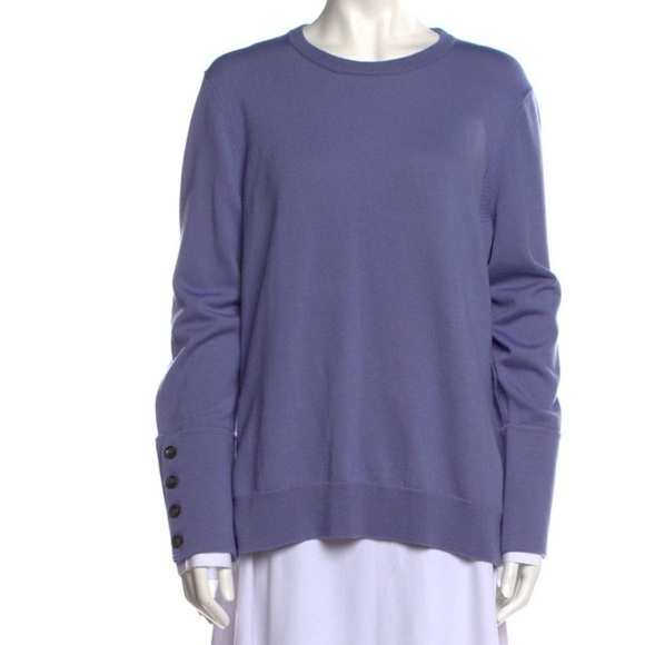 PEARL by Lela Rose Wool Poplin Combo Sweater - Picture 1 of 14